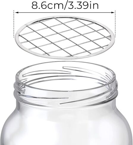 ASTER 8 Pieces Mason Jar Flower Insert Lid for Wide Mouth Canning Jars Flower Lid Insert with Square Grids for Fixing Plants Flower Arrangement, Vase Decoration Accessories in Saudi Arabia