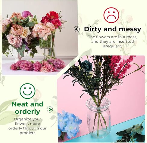 ASTER 8 Pieces Mason Jar Flower Insert Lid for Wide Mouth Canning Jars Flower Lid Insert with Square Grids for Fixing Plants Flower Arrangement, Vase Decoration Accessories in Saudi Arabia