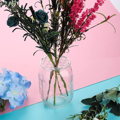 ASTER 8 Pieces Mason Jar Flower Insert Lid for Wide Mouth Canning Jars Flower Lid Insert with Square Grids for Fixing Plants Flower Arrangement, Vase Decoration Accessories in Saudi Arabia