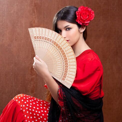 مجموعة من 6 قطع من مروحة خشب الصندل من Minelife من 6 مراوح قابلة للطي، هدايا الزفاف وأعياد الميلاد وديكورات المنزل in Kuwait