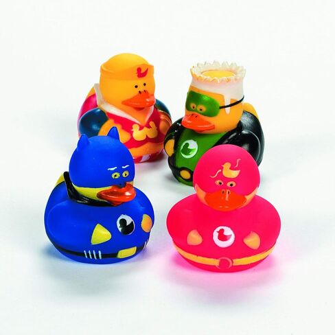 Fun Express Superhero Rubber Duckies (1 dz) Superhero Themed Party Favors, Character Toys, Rubber Duckies in Saudi Arabia