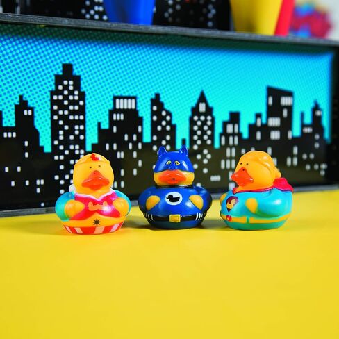Fun Express Superhero Rubber Duckies (1 dz) Superhero Themed Party Favors, Character Toys, Rubber Duckies in Saudi Arabia