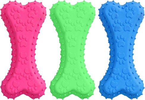 3 قطع من ألعاب تسنين الجرو الصوتية للكلاب الصغيرة، ألعاب مضغ للكلاب الأليفة، مطاط ناعم، عظام ممتعة للاستخدام الداخلي والخارجي، تنظيف الأسنان، مجموعة ألعاب الجرو التفاعلية in Kuwait