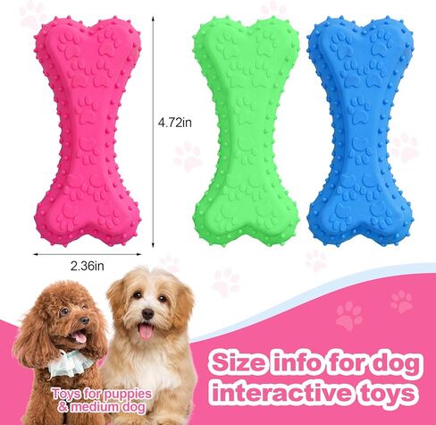 3 قطع من ألعاب تسنين الجرو الصوتية للكلاب الصغيرة، ألعاب مضغ للكلاب الأليفة، مطاط ناعم، عظام ممتعة للاستخدام الداخلي والخارجي، تنظيف الأسنان، مجموعة ألعاب الجرو التفاعلية in Kuwait