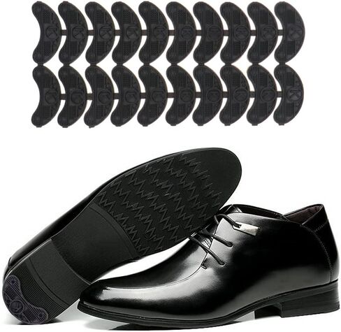 20 زوجًا من ألواح الكعب المقاومة للنعل بطانة مع مسامير نعل مطاطي وسادة سوداء حذاء سفلي مواد إصلاح للنساء والرجال in Kuwait