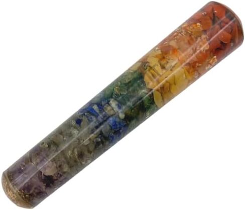 GEMSCITE Seven Chakra Orgonite Massage Wand Crystal Healing Reiki Feng Shui Gift Positive Energy Metaphysical in Kuwait