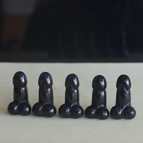 5pcs Mini Carved Gemstone Crystal Man genital Penis Testicle Figurine Lovely Pocket Stone 1'' (Amazonite) in Saudi Arabia