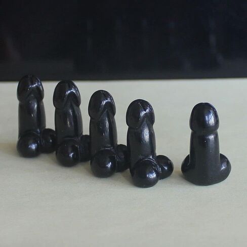 5pcs Mini Carved Gemstone Crystal Man genital Penis Testicle Figurine Lovely Pocket Stone 1'' (Amazonite) in Saudi Arabia