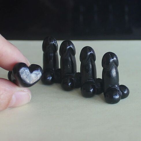 5pcs Mini Carved Gemstone Crystal Man genital Penis Testicle Figurine Lovely Pocket Stone 1'' (Amazonite) in Saudi Arabia