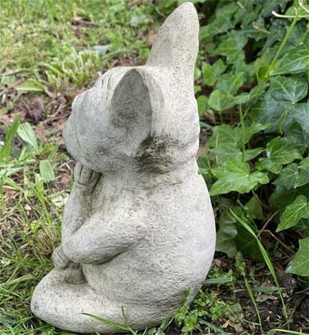 FAONIE Meditating Sitting French Bull Dog, Dog Statue-Resin Zen Animal Yoga Figurine in Kuwait