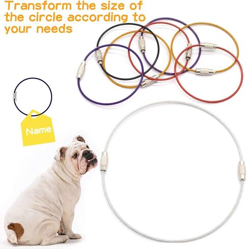 40 قطعة من مشابك شنطة الظهر الزنبركية الصغيرة، مشابك حلقية 8 اشكال، سلسلة مفاتيح سلكية من الستانلس ستيل وخطاف بلاستيكي دوار لباراكورد (4 عناصر، 10 قطع لكل عنصر) in Kuwait