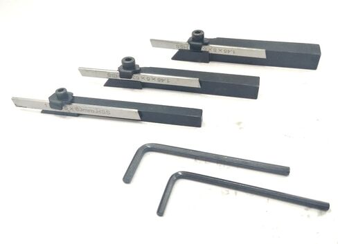 Set of 3 Mini Lathe Cut off Parting Tool Holders 6,8 & 10 mm Shanks with HSS Blades in Saudi Arabia