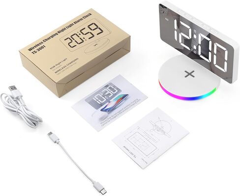 AMIR Newest Projection Alarm Clock, 7 inch LED Mirror Alarm Clocks for Bedrooms in Kuwait