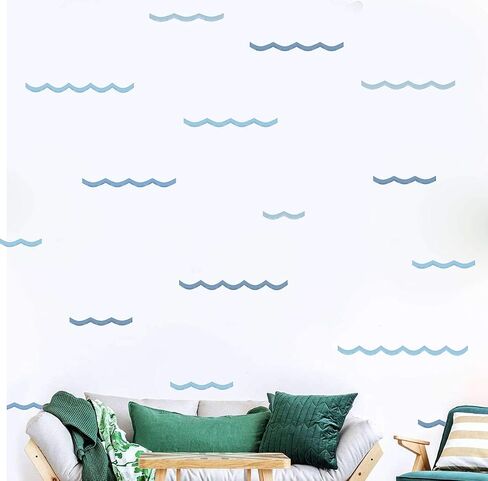 Ocean Waves Wall Decals Kids Room Wall Decor Sea Waves Wall Decals Peel and Stick Removable Wall Stickers in Kuwait