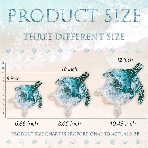 3 قطع من فيفي كومفي ديكور حائط سلحفاة البحر - سلحفاة بحرية خشبية من القماش - ديكور فني بطابع شاطئ معلق - سلحفاة البحر الحياة البحرية ديكور حائط داخلي خارجي حمام المنزل مكتب ديكور الحائط in Kuwait