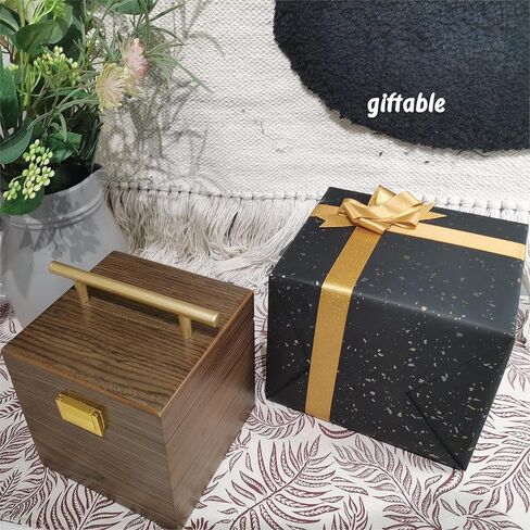CERAFURNI Jewelry Box Wooden Jewelry Case, Gift, Jewelry Holder Organizer Ring Necklace Earring Organizer Home Decorations 3 Layer Plush Velvet Storage Cabinet with Makeup Mirror Oriental Style Item in Saudi Arabia