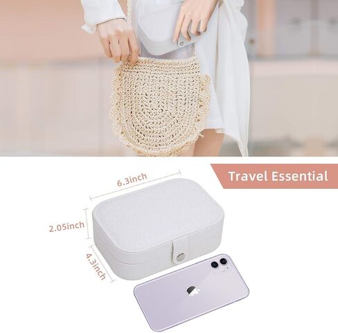CASEGRACE Jewelry Box For Women Travel Jewelry Organizer Double Layer for Necklace Earring Rings Jewelry Holder Case in Saudi Arabia