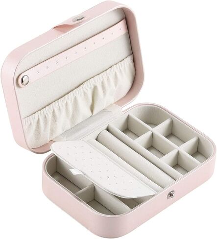 CASEGRACE Jewelry Box For Women Travel Jewelry Organizer Double Layer for Necklace Earring Rings Jewelry Holder Case in Saudi Arabia