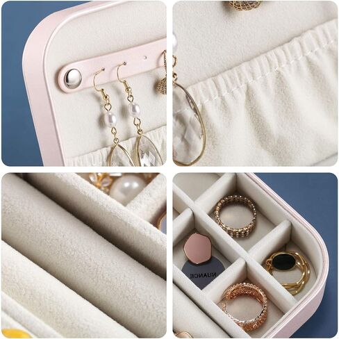 CASEGRACE Jewelry Box For Women Travel Jewelry Organizer Double Layer for Necklace Earring Rings Jewelry Holder Case in Saudi Arabia