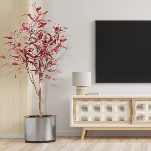 Melli Welli Artificial Rubber Tree 4FT Tall Fake Rubber Plant Faux Floor Plants Fake Tree in Pot Ficus Tree for Home Decor Indoor Outdoor Living Room Office Store in Kuwait