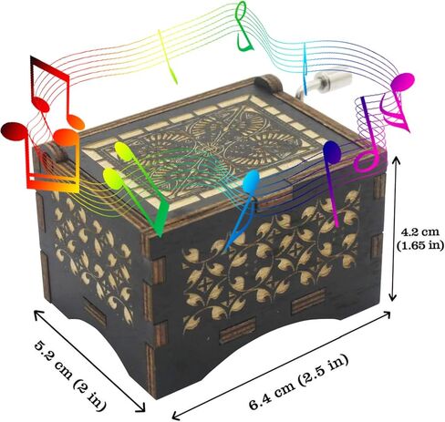 صندوق الموسيقى الخشبي CJYGEGE - لا يمكن أن يساعد في الوقوع في الحب، علبة صناديق موسيقية منقوشة عتيقة للحب - صندوق موسيقى خشبي - هدايا للحبيب والصديق والصديقة والزوج والزوجة in Kuwait