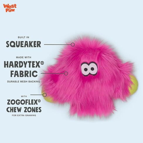 WEST PAW Rowdies Durable Plush Dog Toy with HardyTex and Zogoflex Chew Zones, Taylor, Lime in Kuwait