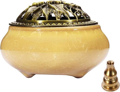 مبخرة Miupoo وحامل بخور مخروطي مع حامل عصا البخور النحاسي وحامل رماد السيراميك (أزرق داكن) in Kuwait