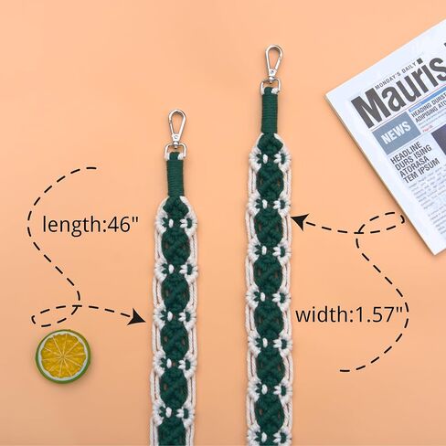 حزام كاميرا HOMEGYMFREE Macrame، حزام كتف للكاميرا DSLR/SLR مقاس 46 بوصة × 1.57 بوصة، حزام حقيبة منسوج للنساء in Kuwait