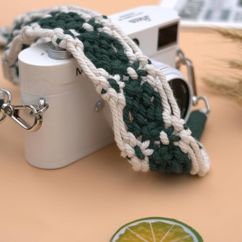 حزام كاميرا HOMEGYMFREE Macrame، حزام كتف للكاميرا DSLR/SLR مقاس 46 بوصة × 1.57 بوصة، حزام حقيبة منسوج للنساء in Kuwait