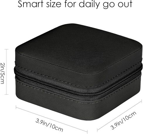 صندوق مجوهرات للسفر من Hoomall، حقيبة مجوهرات صغيرة مخملية خضراء للسفر، منظم مجوهرات مرآة كبيرة جدًا، هدية للفتيات ووصيفات العروس، ملحقات السفر الأساسية لتخزين الخاتم والقلادة والقرط in Kuwait