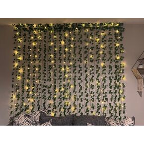 SO CAL PRO Fake Ivy Leaves Artificial Ivy Greenery Vines for Room Decor Leaves Room Decor Fake Leaves Ivy Eucalyptus Garland Faux Vines Wedding Decor (12 Strands of Ivy) in Kuwait