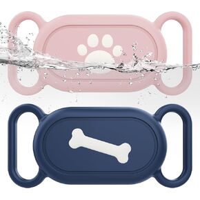 Dog Collar Holder(2 Pack) for Galaxy Smarttag2, Waterproof Silicone Case for Pet Cat, Anti-Lost Scratch Resistant Protective Cover Accessory for Samsung Galaxy Smart tag2 (Black) in Saudi Arabia