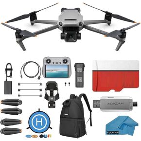 DJI Mavic 3 Classic - كاميرا بدون طيار مع كاميرا DJI-RC 4/3 CMOS Hasselblad، فيديو بدقة 5.1K HD، مع بطاقة Micro SD سعة 128 جيجابايت، وقارئ بطاقة USB 3.0، ووسادة هبوط، وحقيبة ظهر مقاومة للماء والمزيد in Kuwait