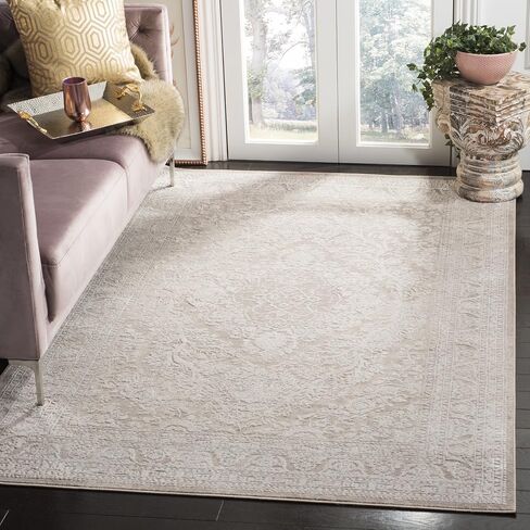 سجادة منطقة SAFAVIEH Reflection Collection - 8 × 10 بوصة، بيج وكريم، تصميم قبيلة بوهو المتعثرة، لا يتساقط ويسهل العناية بها، مثالية للمناطق ذات حركة المرور العالية في غرفة المعيشة وغرفة النوم (RFT668A) in Saudi Arabia