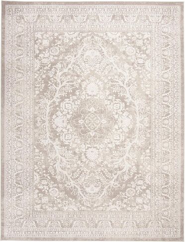 سجادة منطقة SAFAVIEH Reflection Collection - 8 × 10 بوصة، بيج وكريم، تصميم قبيلة بوهو المتعثرة، لا يتساقط ويسهل العناية بها، مثالية للمناطق ذات حركة المرور العالية في غرفة المعيشة وغرفة النوم (RFT668A) in Saudi Arabia