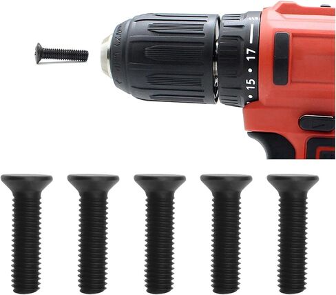 10PCS M5x22mm Drill Bit Chuck Left Hand Fixed Threaded Screw Drill Bit Chuck Handle Adapter Bolt Locking Screw for Electric Drill Black in Kuwait