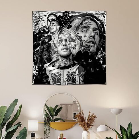 بساط حائط مزخرف بطبعة ثلاثية الابعاد من اربينجر ليل بتصميم علم مغني الراب لتزيين المنزل وغرفة المعيشة وغرفة النوم والسكن الجامعي 4×4 قدم in Kuwait