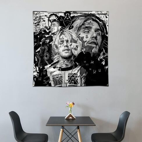 بساط حائط مزخرف بطبعة ثلاثية الابعاد من اربينجر ليل بتصميم علم مغني الراب لتزيين المنزل وغرفة المعيشة وغرفة النوم والسكن الجامعي 4×4 قدم in Kuwait