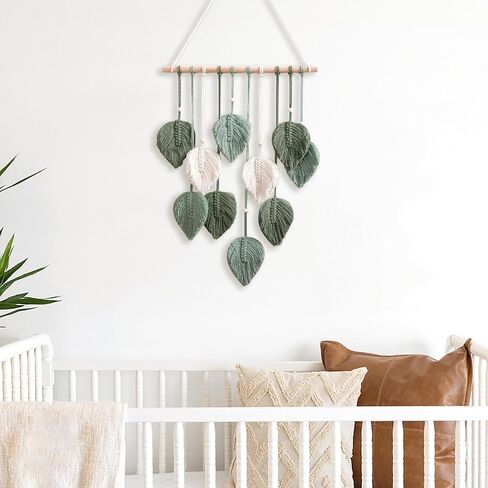 Artilady Macrame نسيج الجدار شنقا - المنسوجة يدويا نسيج بوهو سقوط أوراق الجدار ديكور، شرابات صغيرة الغزل البني الغزل زخرفة معلقة ديكور لغرفة النوم غرفة المعيشة النوم (أوراق البني) in Saudi Arabia
