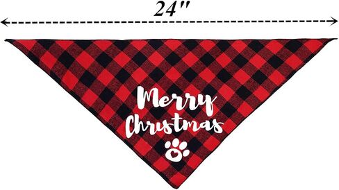 Dog Christmas Scarf 2 Pack, Buffalo Plaid Pet Bandana for Medium Large Dogs in Saudi Arabia