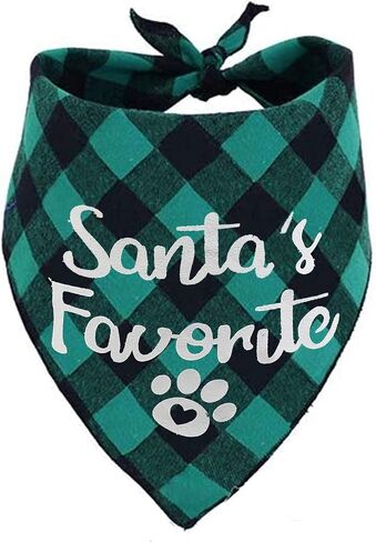 Dog Christmas Scarf 2 Pack, Buffalo Plaid Pet Bandana for Medium Large Dogs in Saudi Arabia