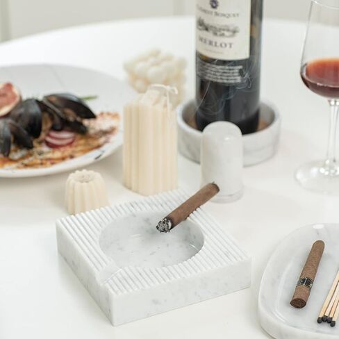 جيمي منفضة سجائر من الرخام الطبيعي للمكتب والمنزل وغرفة المعيشة وخزانة التلفزيون، منفضة سجائر للديكور الحرفي، صينية رماد للرجال والنساء، هدايا عمل in Kuwait