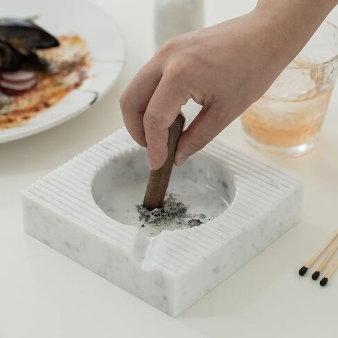 جيمي منفضة سجائر من الرخام الطبيعي للمكتب والمنزل وغرفة المعيشة وخزانة التلفزيون، منفضة سجائر للديكور الحرفي، صينية رماد للرجال والنساء، هدايا عمل in Kuwait
