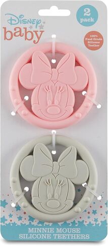 Cudlie Disney Silicone Teether Toy Set for Infants, Food Grade and BPA Free Teethers for Babies 6-12 Months, 2-Pack Teether Toys for Newborns in Saudi Arabia
