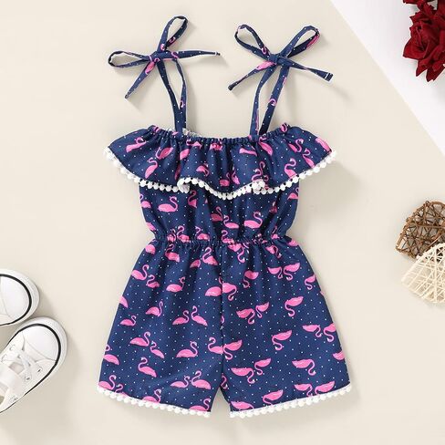 YOUNGER TREE Toddler Baby Little Girl Floral Tassels Strap Romper Jumpsuit Short Playsuit Summer Overalls Outfits Clothes in Saudi Arabia