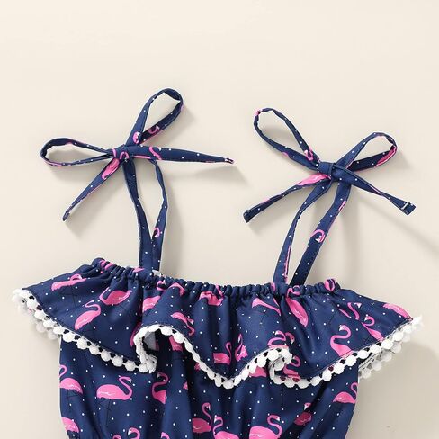 YOUNGER TREE Toddler Baby Little Girl Floral Tassels Strap Romper Jumpsuit Short Playsuit Summer Overalls Outfits Clothes in Saudi Arabia