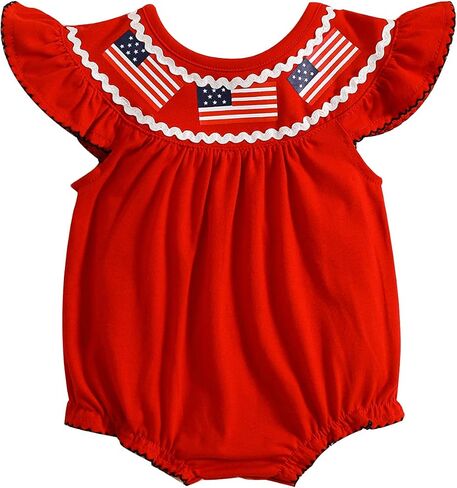 CM C&M WODRO Baby Girls 4th of July Onesie Romper American Flag Jumpsuit Infant Bodysuit Independence Day Patriotic Outfits in Saudi Arabia