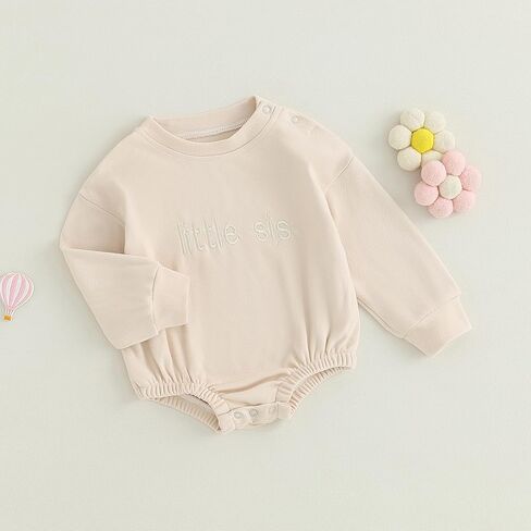 Ursobutegl Baby Boy Girl Sweatshirt Bubble Romper Long Sleeve Oversized Sweater Onesie Newborn Warm Winter Outfit Clothes in Kuwait