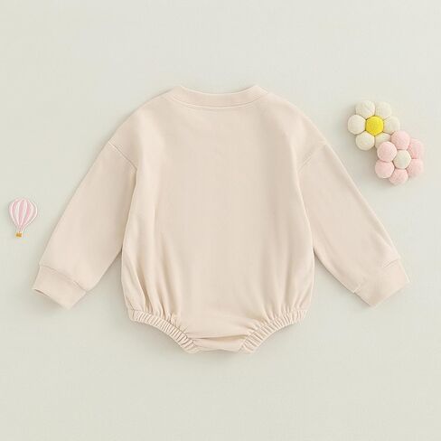 Ursobutegl Baby Boy Girl Sweatshirt Bubble Romper Long Sleeve Oversized Sweater Onesie Newborn Warm Winter Outfit Clothes in Kuwait