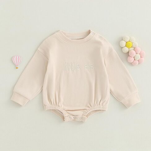 Ursobutegl Baby Boy Girl Sweatshirt Bubble Romper Long Sleeve Oversized Sweater Onesie Newborn Warm Winter Outfit Clothes in Kuwait